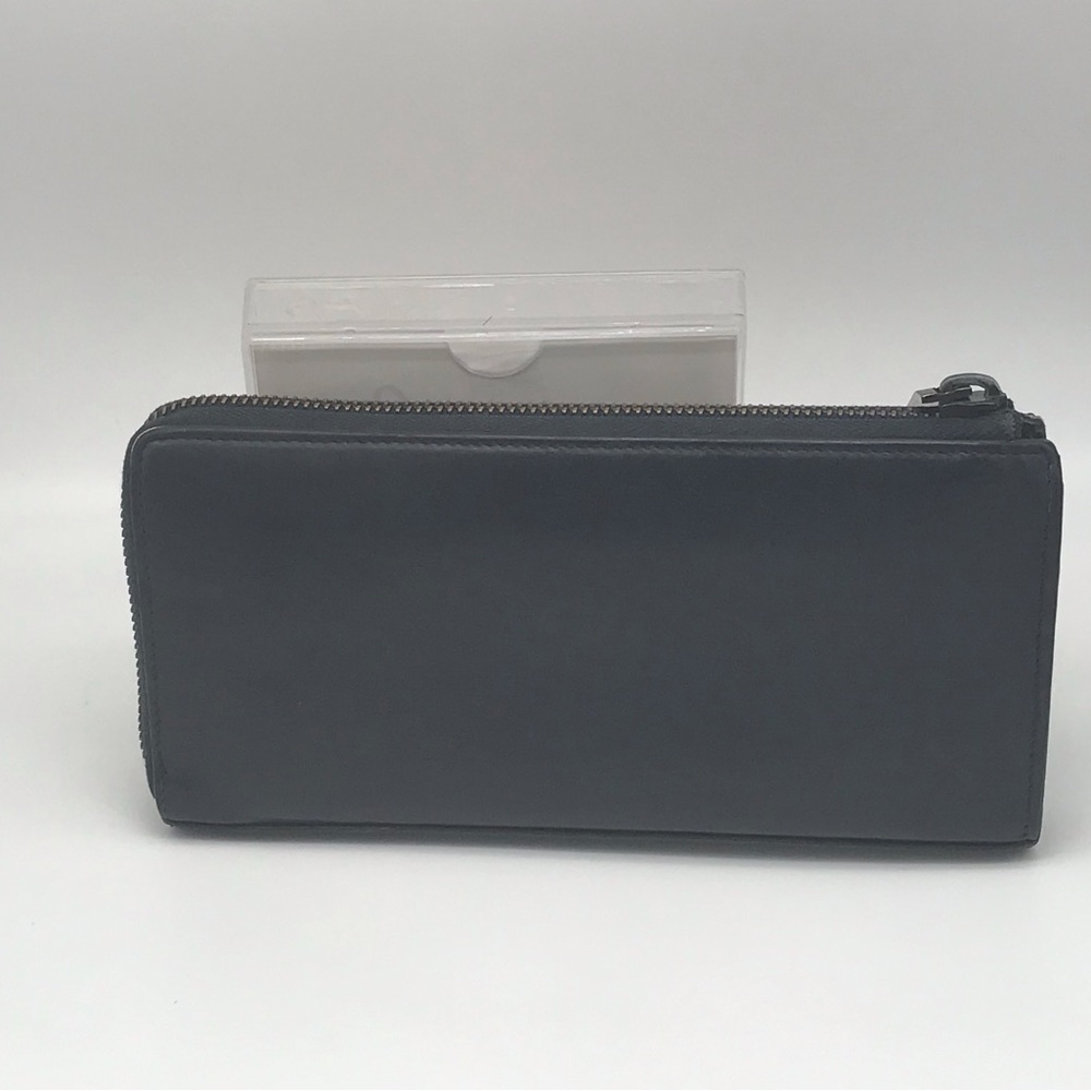 YSL   SAINT LAURENT BLACK Lshaped ROUND LONG LEATHER ZIP WALLET   EUC - Picture 2 of 14